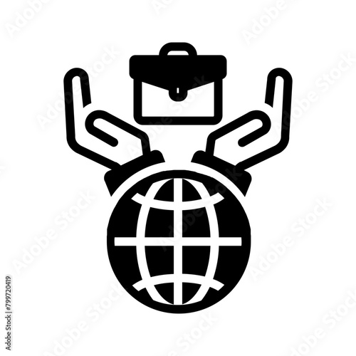 Vector solid black icon for Business owner