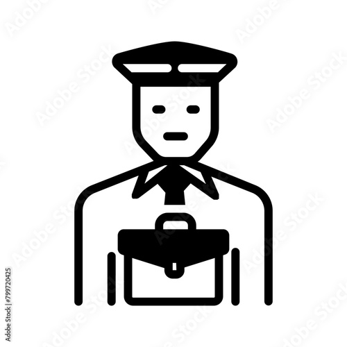 Vector solid black icon for Business owner