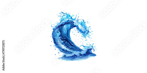 Water wave, vector illustration on a white background