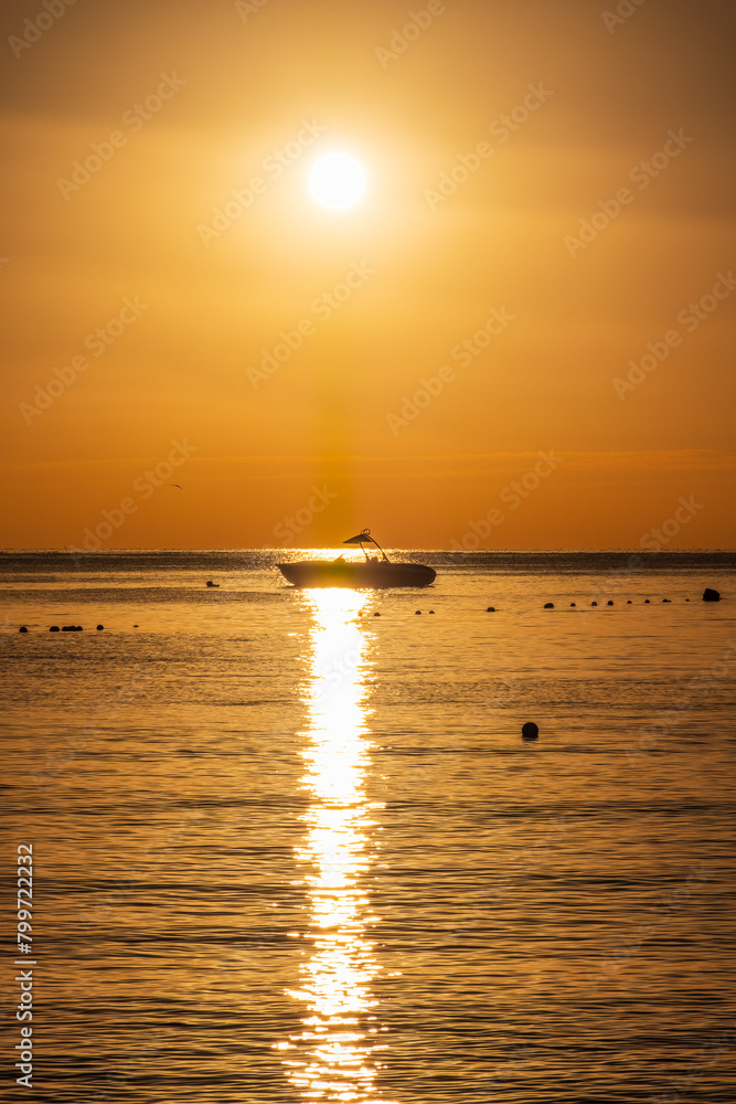 Beautiful red and orange sunrise over the sea. Beautiful red and orange sunrise over the sea.