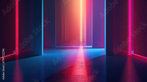 Abstract background with the dark interior and shining light