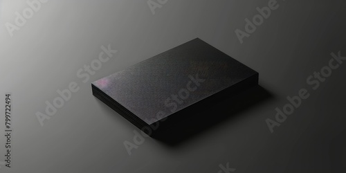 Business card on black background,black and white book