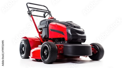 Lawn mower isolated on white background.AI generated image