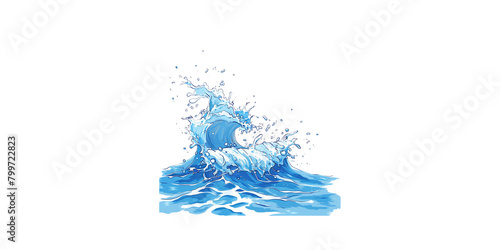 Water wave  vector illustration on a white background