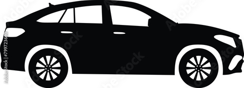 SUV car side view silhouette illustration