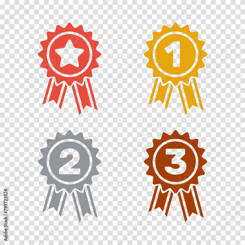 grand-prix 1st 2nd 3rd place awards, flat solid vector set