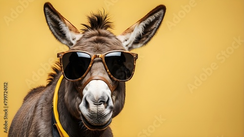Donkey Chic: Sunglasses, Hats & Headphones Galore, Funny Donkey Suit: Stylish Sunglasses & Headphone Edition, Dapper Donkey Fashion: Sunglasses, Hats, and Hip Headphones, Sunglasses, Hats, and Head  © UZAIR