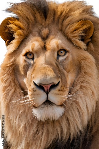 portrait of a lion  Lion isolated on a white Background 