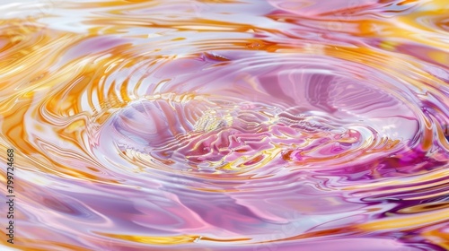 Whimsical swirls of pastel pinks and purples suggest the playful movement of water as it flows through a rivers twists and turns..