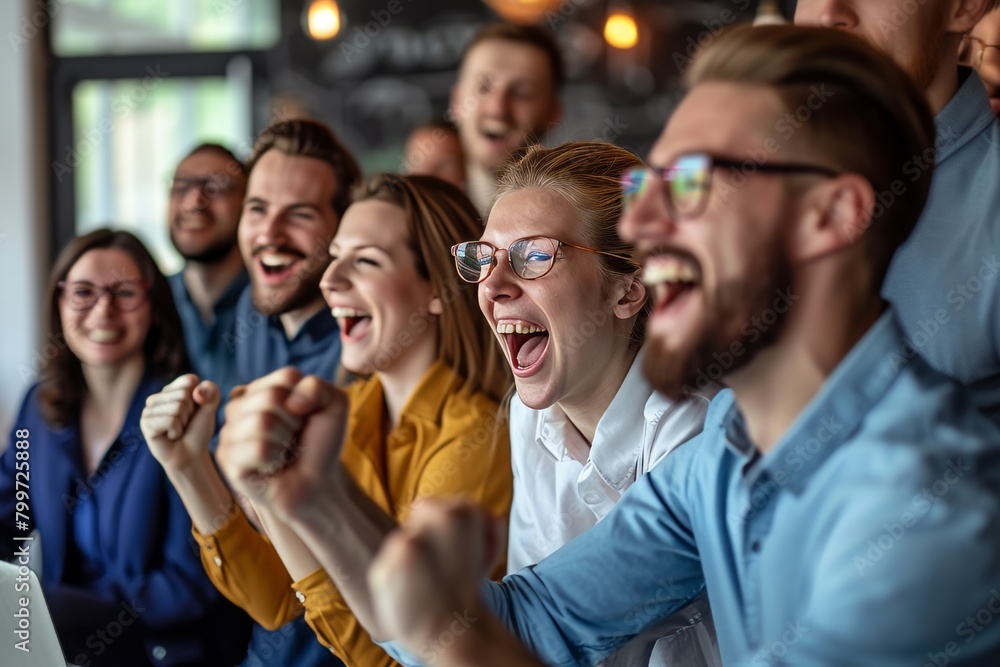 Group of happy business people celebrating success in office. Successful business people concept. Group of happy business people celebrating success in office. Successful business people concept.