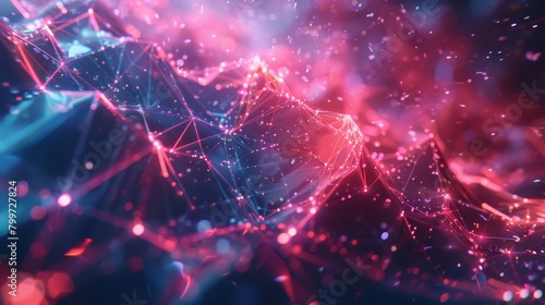 Craft a promotional video for a tech company using 3D animations of abstract crystal networks to represent connectivity and data flow
