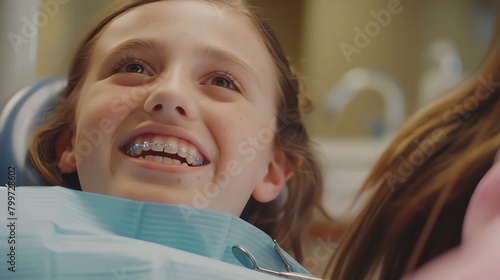 Orthodontic Treatment JourneyDepict a teenagers journey with orthodontic treatment, from getting braces fitted to regular adjustments and finally achieving a straight, healthy smile, highlighting the