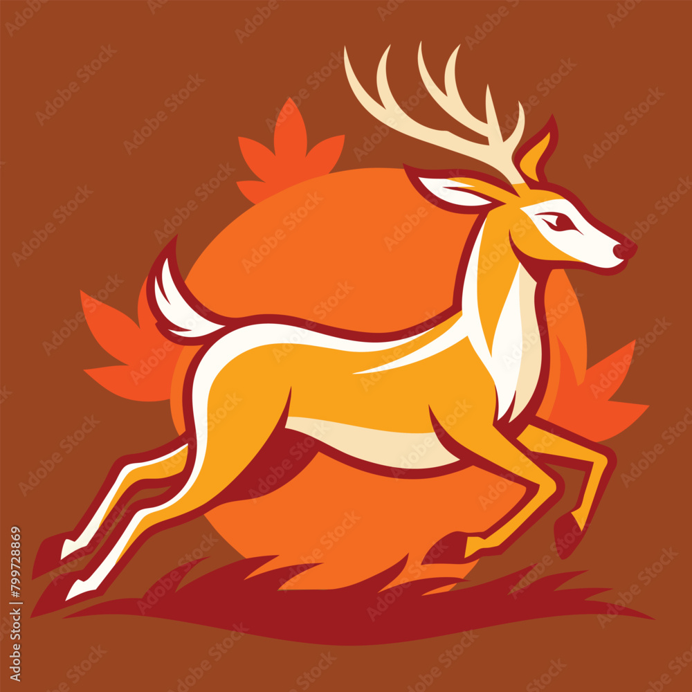 a drawing of a deer with a red background vector illustration a drawing of a deer with a red background vector illustration