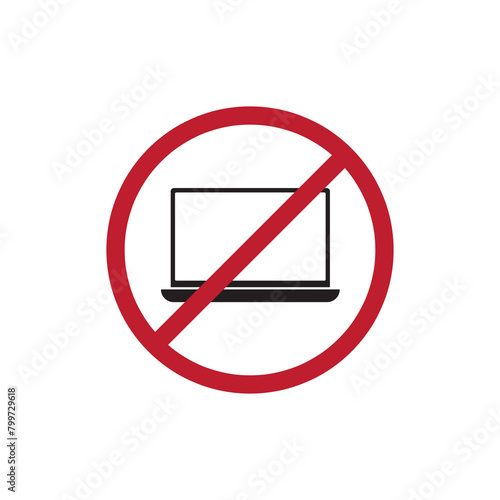 not allowed computer icon. vector ptohibited sign for mobile and web apps..eps