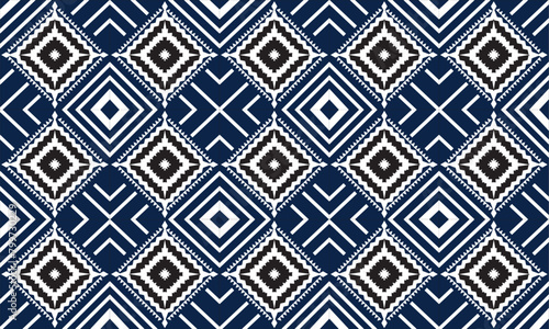 Black & White Geometric Ethnic Oriental Seamless Pattern Traditional Design Background Carpet, Wall paper, Clothing, Wrapping, Batik, Fabric, Vectro, Illustration, Emboridery, Style photo
