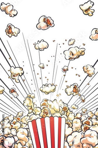 Popcorns, Comic Style Background