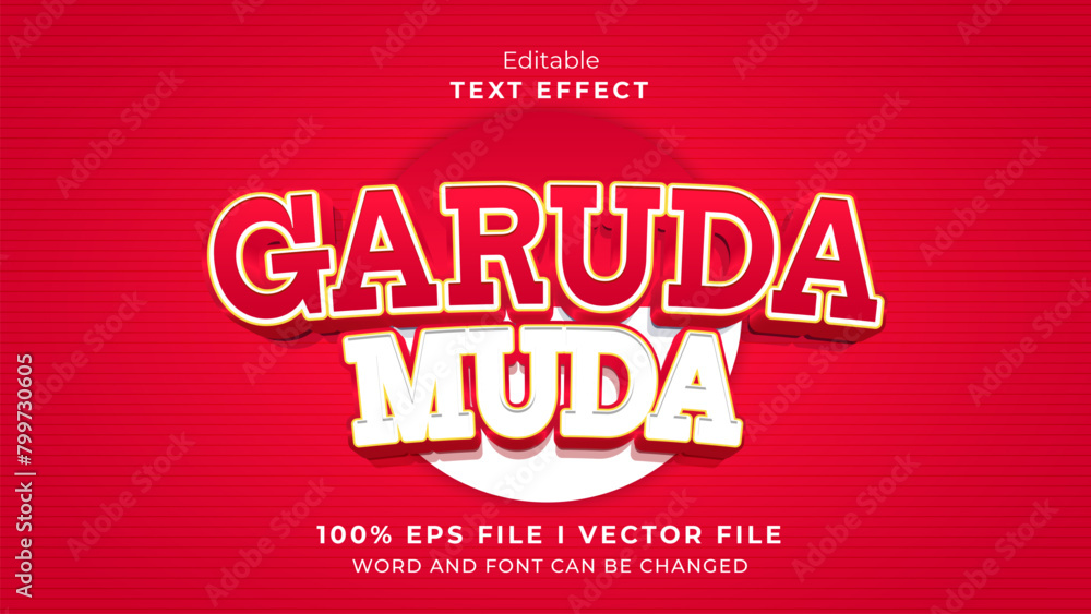 editable garuda muda text effect.typhography logo