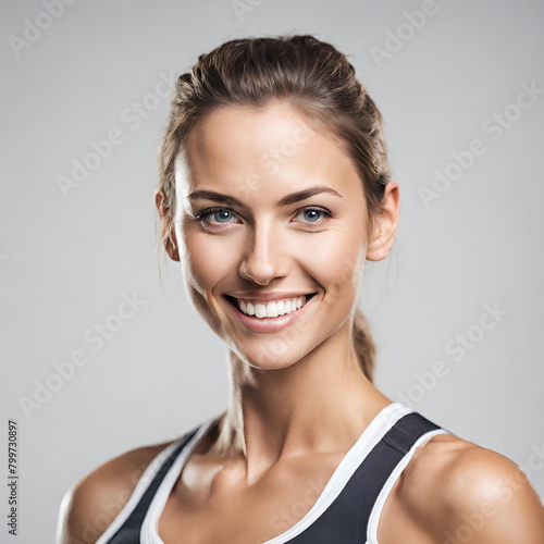 Radiant Woman Posing in Sports Clothing