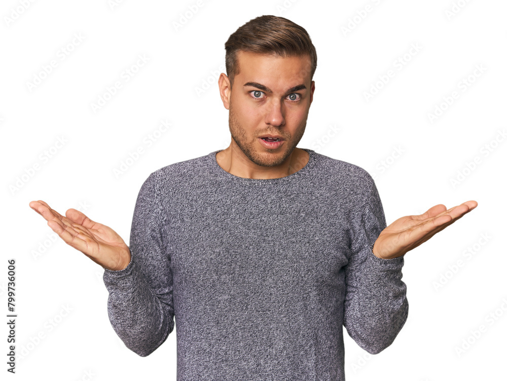 Young Caucasian man in studio Young Caucasian man in studio