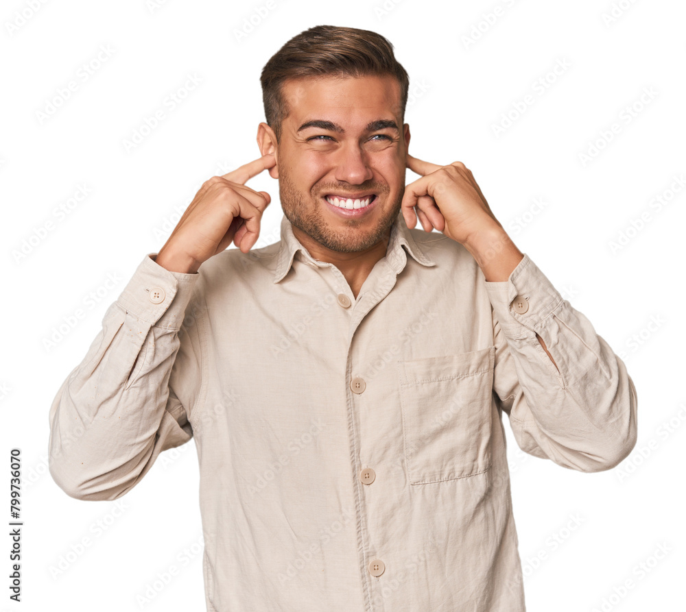 Young Caucasian man in studio Young Caucasian man in studio