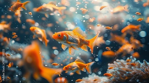 diver among fish