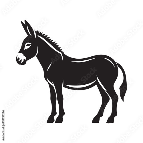 Donkey Icon  Vector  Silhouette wildlife illustration
