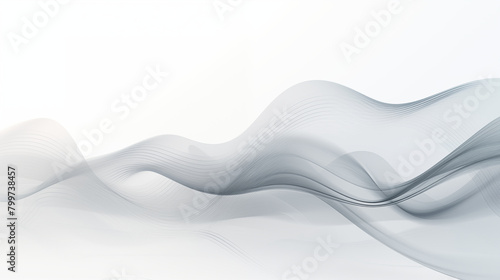 3d illustration visualized monochrome abstract wave on white background to use in digital, graphic, ai, technology. clean, minimal, and futuristic concept.
