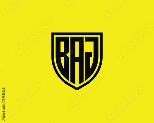 BAJ logo design vector template photo