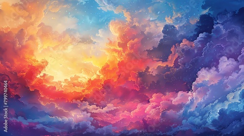 cloud illustration with beautiful colors © anang
