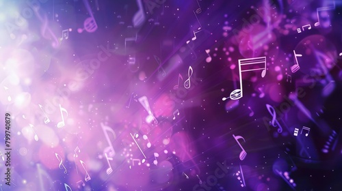 abstract music background purple waves musical nodes background 