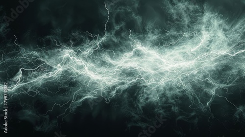 Electric pulse art Photo of a digital artwork featuring sharp  jagged lines resembling electrical pulses against a dark background  evoking a sense of raw  electric energy