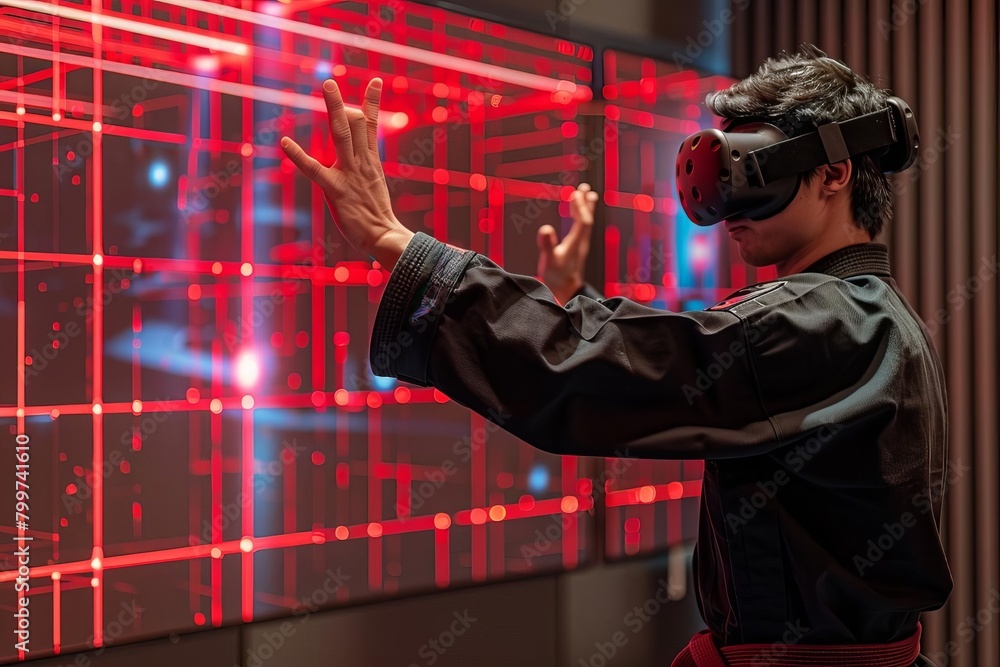 Mixed reality training scenarios Photo of a martial artist practicing