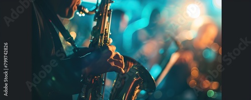 jazz music concert with trumpet instruments photo