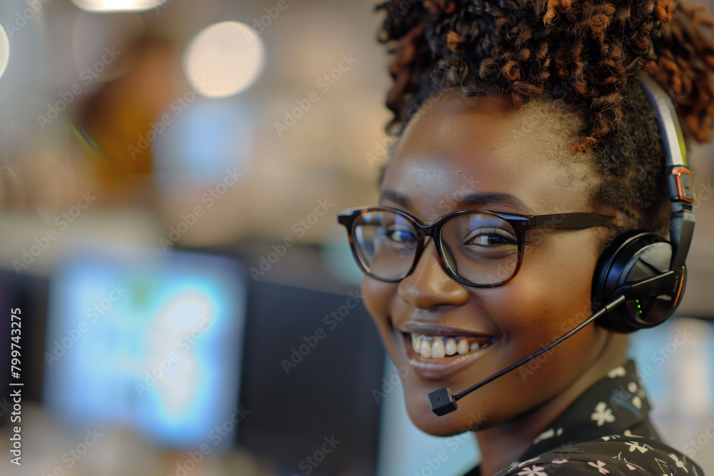 Portrait of two happy female colleagues working together at the computer in the office. Shot in the style of Nikon D850 with a 24mm f/3, focused on the girl with curly hair and glasses smiling at the Portrait of two happy female colleagues working together at the computer in the office. Shot in the style of Nikon D850 with a 24mm f/3, focused on the girl with curly hair and glasses smiling at the
