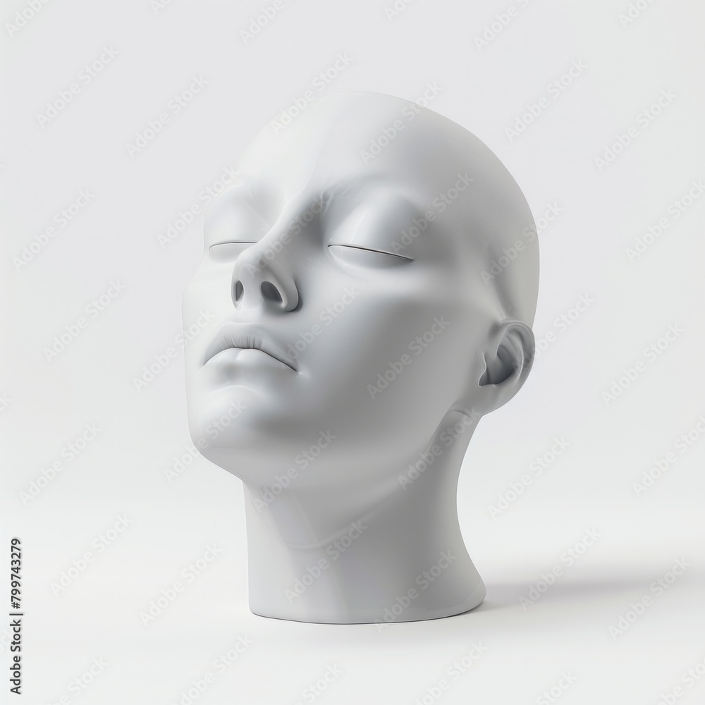 Visualize a 3D rendering of a blank head shape, AI Generative Visualize a 3D rendering of a blank head shape, AI Generative