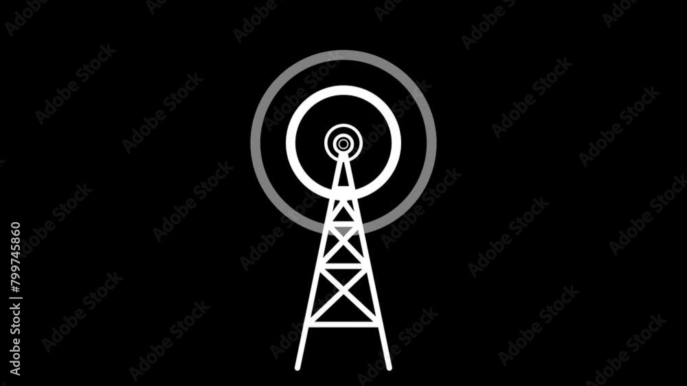 wave signal tower animated icon wave signal tower looping circle 4k wave signal tower animated icon wave signal tower looping circle 4k