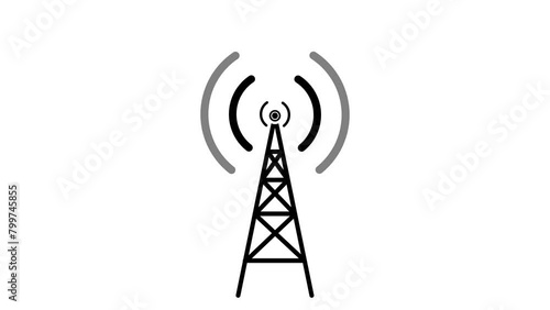 wave signal tower animated icon wave signal tower looping circle 4k
