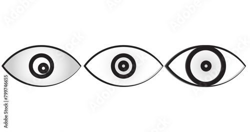Eye icon set. Eyesight symbol. Retina scans eye icons. Simple eyes collection.