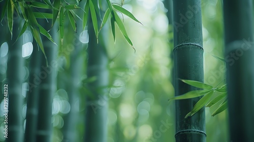 Close-up of the bamboo forest  dews  4K   background for banner website  ads  creative background