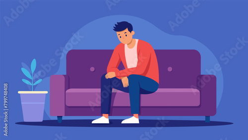 A man sitting on a thes couch finally feeling safe enough to share his deepest traumas and struggles..