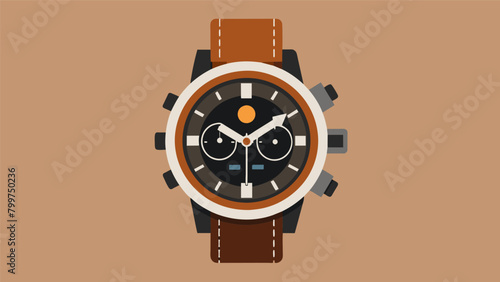 A modern chronograph watch with a leather s perfect for the businessman who values both style and function..