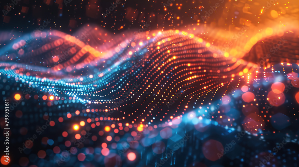 Futuristic Numbers, 3D Neon Geometry in White, Blue, Yellow, and Red, Motion Networks in Cyberspace, Technological Universe Design Futuristic Numbers, 3D Neon Geometry in White, Blue, Yellow, and Red, Motion Networks in Cyberspace, Technological Universe Design