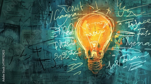 customer idea bulb with related words handwritten by businessman photo