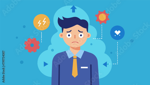 An adult with a strong aversion to change and routines becoming visibly distressed when faced with unexpected changes.. Vector illustration