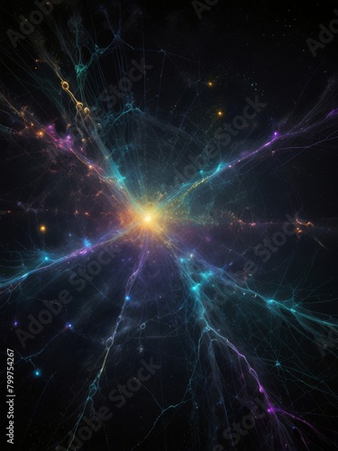 illustration of cosmic web in the space