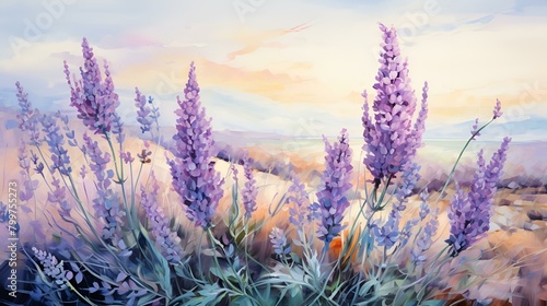  lavender flowers in the morning