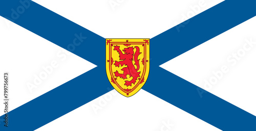 The official flag of the Canadian Province of Nova Scotia. Vector illustration
