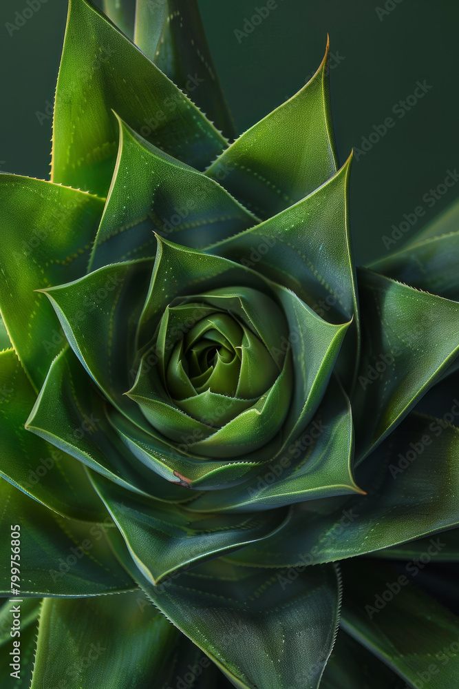 A minimalist close-up view of the spiral pattern of an aloe plant, with its concentric arrangement of leaves radiating from the center and creating a captivating minimalist composition A minimalist close-up view of the spiral pattern of an aloe plant, with its concentric arrangement of leaves radiating from the center and creating a captivating minimalist composition