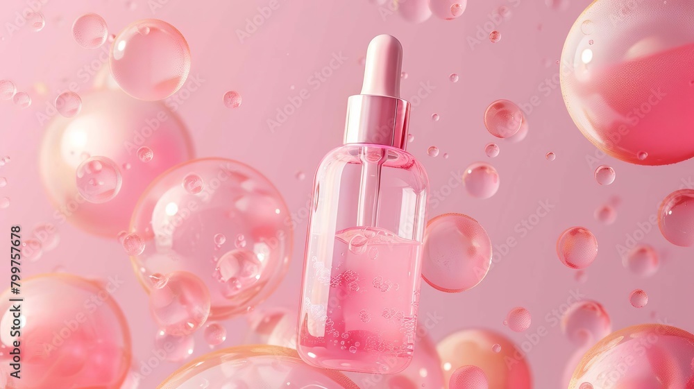 Transparent bubbles, scientific cosmetic 3D collage, Generative AI, Transparent bubbles, scientific cosmetic 3D collage, Generative AI,