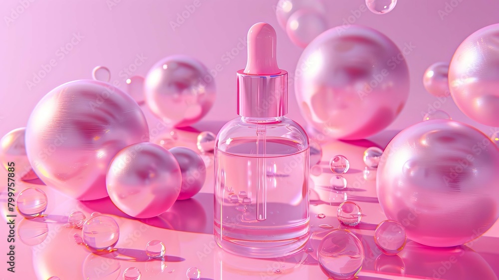Transparent bubbles, scientific cosmetic 3D collage, Generative AI, Transparent bubbles, scientific cosmetic 3D collage, Generative AI,